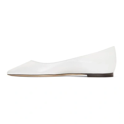 Shop Jimmy Choo White Leather Romy Ballerina Flats In Optic White