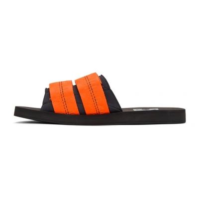 Shop Off-white Black And Orange Industrial Slides In Black Orang