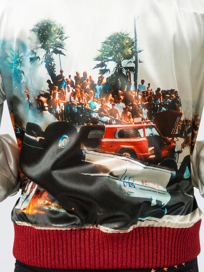 Shop Palm Angels Riot Souvenir Printed Bomber Jacket