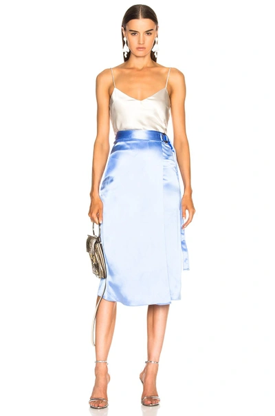 Shop Dion Lee Tie Skirt In Blue