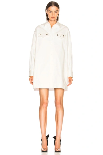 Shop Calvin Klein 205w39nyc Cotton Twill Oversized Shirt In White