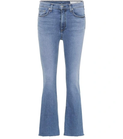 Shop Rag & Bone Hana Cropped Bootcut Jeans In Blue