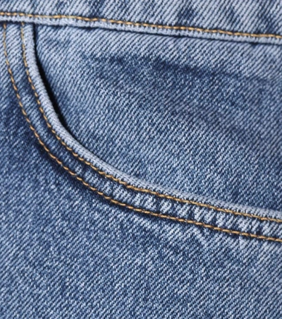 Shop M.i.h. Jeans Scalloped Denim Skirt In Blue