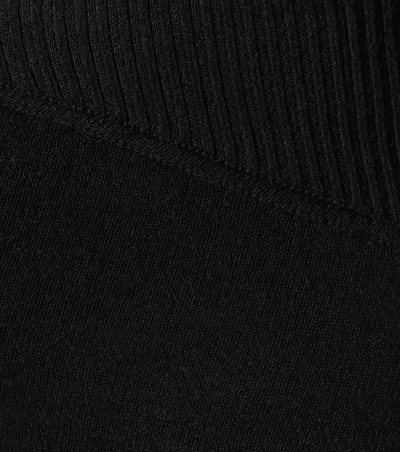 Shop Ryan Roche Cashmere Midi Skirt In Black