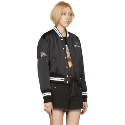 Shop Off-white Black Varsity Bomber Jacket In 1001 Black