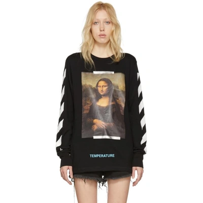 Shop Off-white Black And White Diagonal Monalisa T-shirt In 1001 Blk Wh