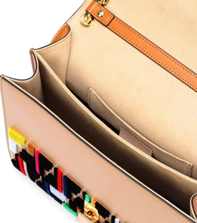 Shop Fendi Kan I Leather Shoulder Bag In Multicoloured