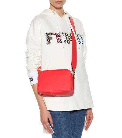 Shop Fendi Camera Case Leather Shoulder Bag In Red