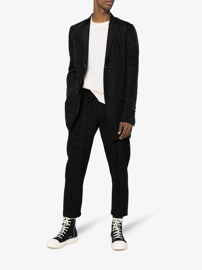 Shop Adidas Originals Rick Owens Single Breasted Shawl Collar Blazer In Black