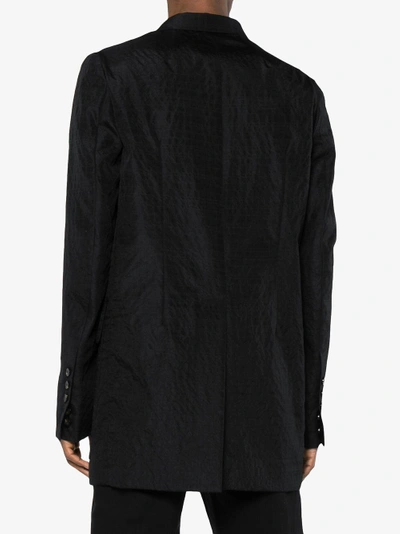 Shop Adidas Originals Rick Owens Single Breasted Shawl Collar Blazer In Black