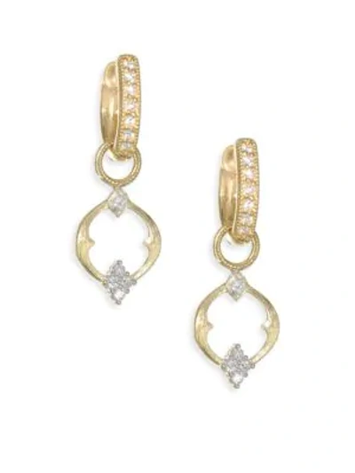 Shop Jude Frances Small 18k Gold & Diamond Open Moroccan Quad Circle Earring Charms In Yellow Gold