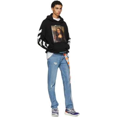 Shop Off-white Black Diagonal Monalisa Hoodie In Black/multi