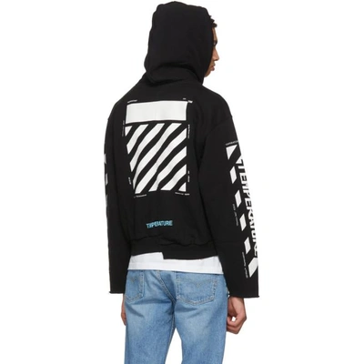 Off-white Temperature Hooded Cropped Cotton Sweatshirt In Black | ModeSens