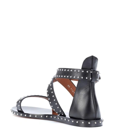 Shop Givenchy Studded Leather Sandals In Black
