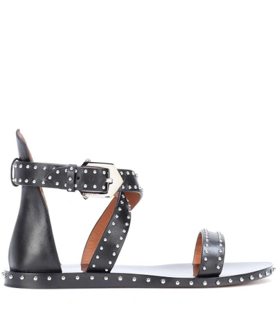 Shop Givenchy Studded Leather Sandals In Black