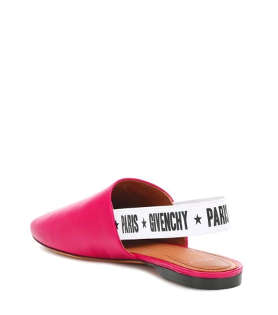 Shop Givenchy Leather Slingback Slippers In Pink
