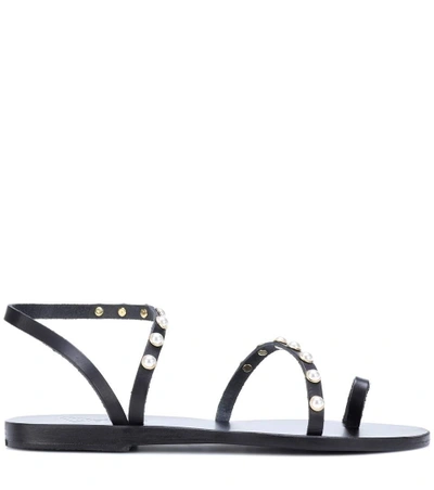 Shop Ancient Greek Sandals Apli Leather Sandals In Black