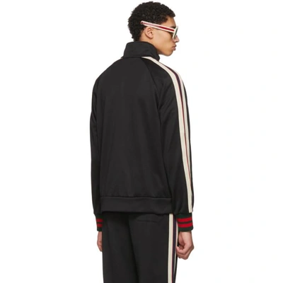 Shop Gucci Black Logo Zip-up Track Jacket