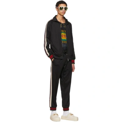 Shop Gucci Black Logo Zip-up Track Jacket