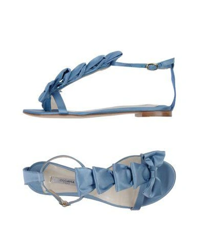 Shop Olgana Paris Flip Flops In Sky Blue