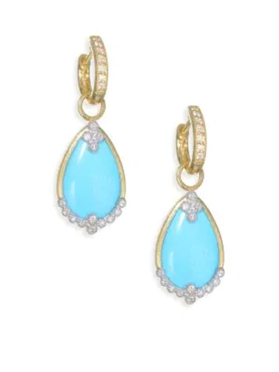 Shop Jude Frances Women's Provence Diamond Champagne Pear Stone Drop Earring Charms In Yellow Gold