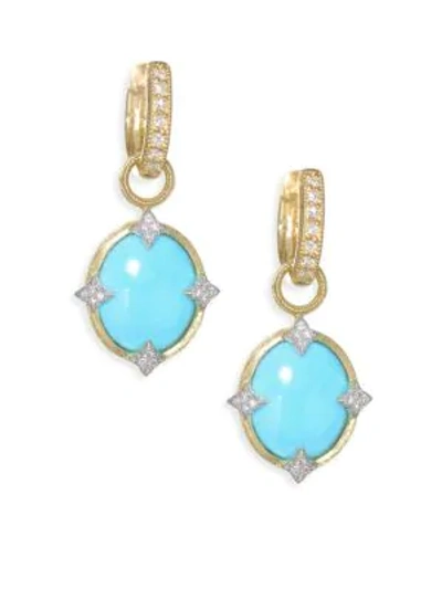 Shop Jude Frances Women's Small 18k Gold & Diamond Moroccan Turquoise Drop Earring Charms In Yellow Gold
