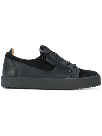 Shop Giuseppe Zanotti Design Side Zip Sneakers - Black