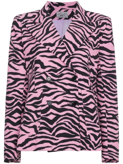 Shop Ashley Williams Tiger Print Double Breasted Blazer
