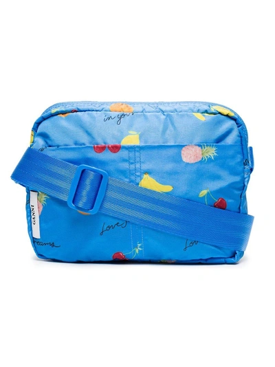 Shop Ganni Blue Fairmont Fruit Print Shoulder Bag