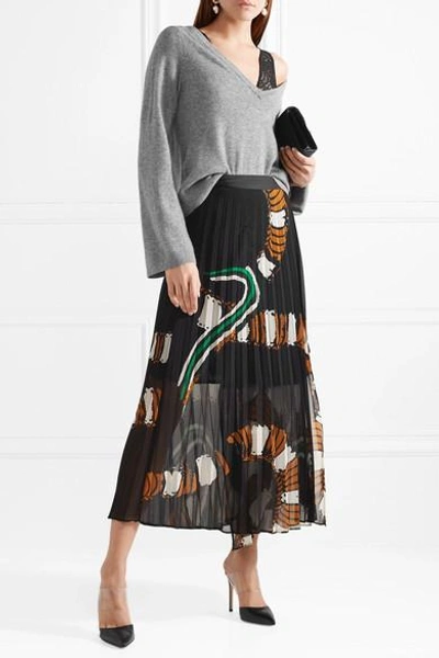 Shop By Malene Birger Teemio Mesh-paneled Stretch-lace Bodysuit In Black