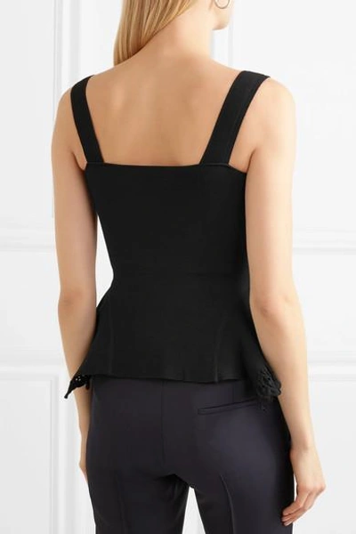 Shop Roland Mouret Honley Stretch-knit Top In Black