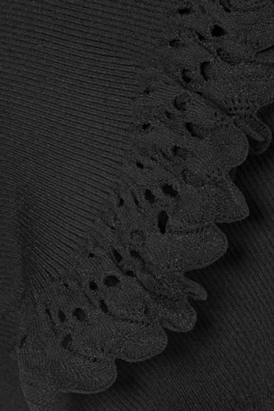 Shop Roland Mouret Honley Stretch-knit Top In Black