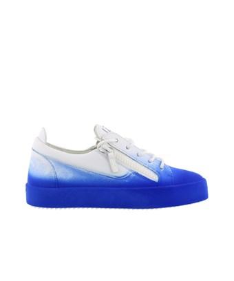 Giuseppe Zanotti Design Men's White/blue Leather Sneakers | ModeSens