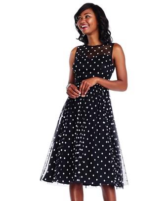 adrianna papell polka dot dress