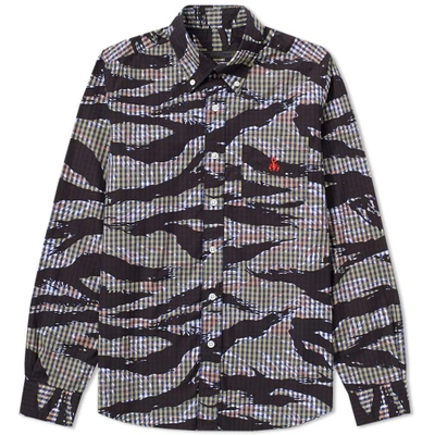 Shop Sophnet. Tiger Camouflage Print Button Down Shirt In Green
