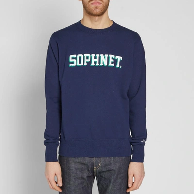 Shop Sophnet . Logo Crew Sweat In Blue