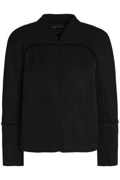Shop Proenza Schouler Woman Matelassé Cotton And Wool-blend Jacket Black