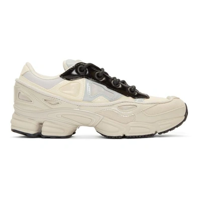Shop Raf Simons White And Grey Adidas Originals Edition Ozweego Iii Sneakers In 08014 G/w