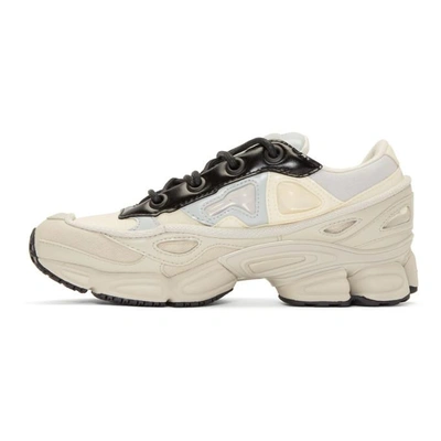 Shop Raf Simons White And Grey Adidas Originals Edition Ozweego Iii Sneakers In 08014 G/w