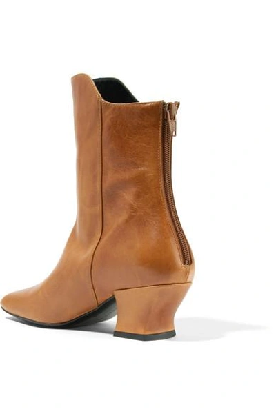 Shop Dorateymur Han Textured-leather Ankle Boots In Tan