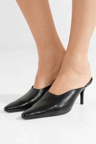 Shop Dorateymur Groupie Textured-leather Mules In Black