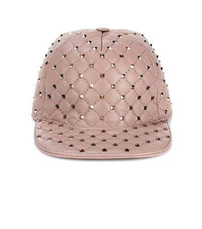 Shop Valentino Rockstud Spike Cap In Pink
