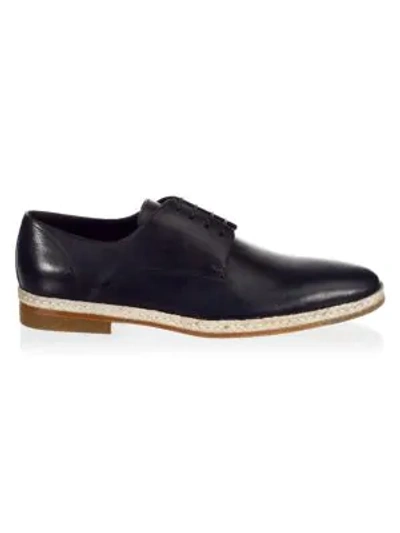 Shop A. Testoni Classic Leather Derbys In Navy