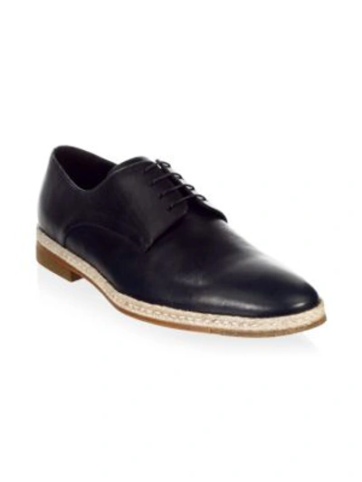 Shop A. Testoni' Classic Leather Derbys In Navy