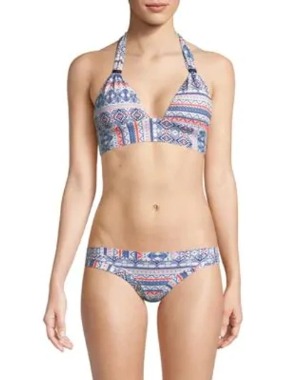 Shop Ondademar Halter Bikini Top In Multi