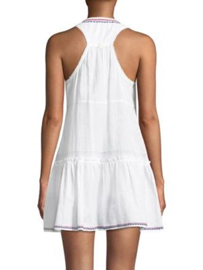 Shop Ondademar Embroidered Cotton Tunic In White