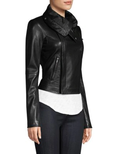 Shop Veda Max Leather Jacket In Black