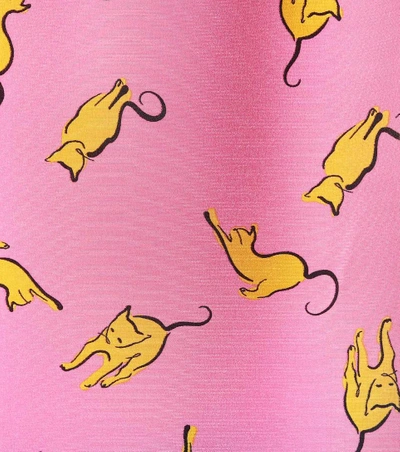 Shop Miu Miu Printed Silk Blouse In Pink