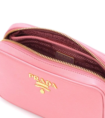 Shop Prada Saffiano Leather Shoulder Bag In Pink