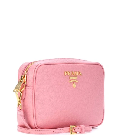 Shop Prada Saffiano Leather Shoulder Bag In Pink